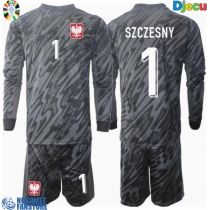 Poljska Wojciech Szczesny #1 Golmanski Gostujuci Dres za djecu EP 2024 Dugi Rukav (+ Kratke hlače)